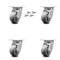 Service Caster 4 Inch Kingpinless Thermoplastic Rubber Wheel Swivel Caster Set with Swivel Lock SCC-KP30S420-TPRRD-BSL-4 - alternate 1